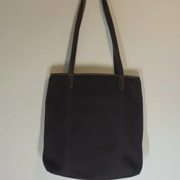 Vintage Coach Large Tote Bag 6217 - Black Neoprene with Leather Trim - Picture 7 of 9